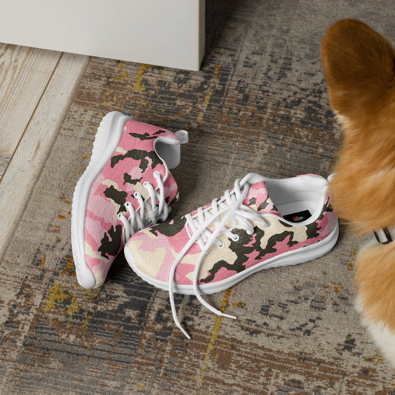 Pink Camo Athletic #54 - Opposite Side | HA!LO Canvas Sneakers