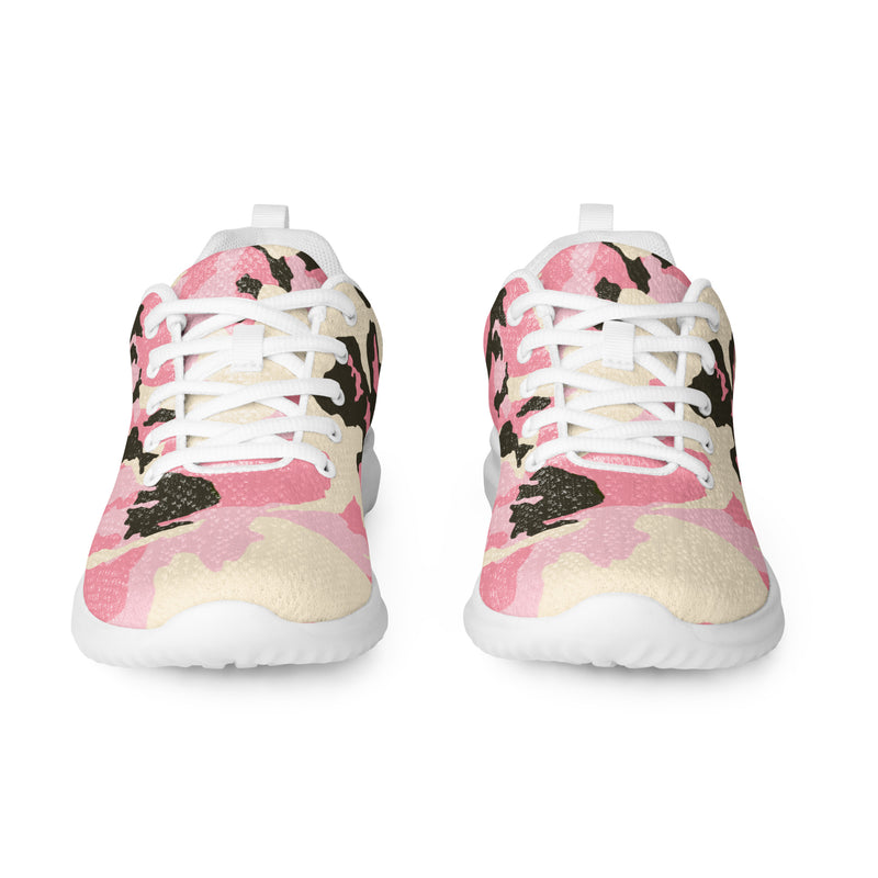 Pink Camo Athletic #54 - Front View | HA!LO Canvas Sneakers