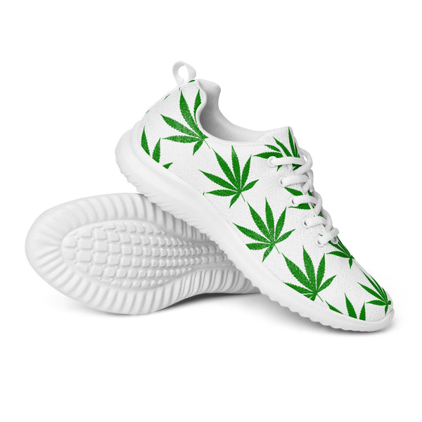 HA!LO Green Leaf Pattern — Women's Canvas Athletic Sneaker