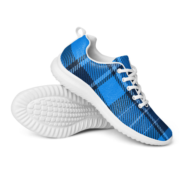 HA!LO Royal Blue Plaid — Women's Canvas Athletic Sneaker