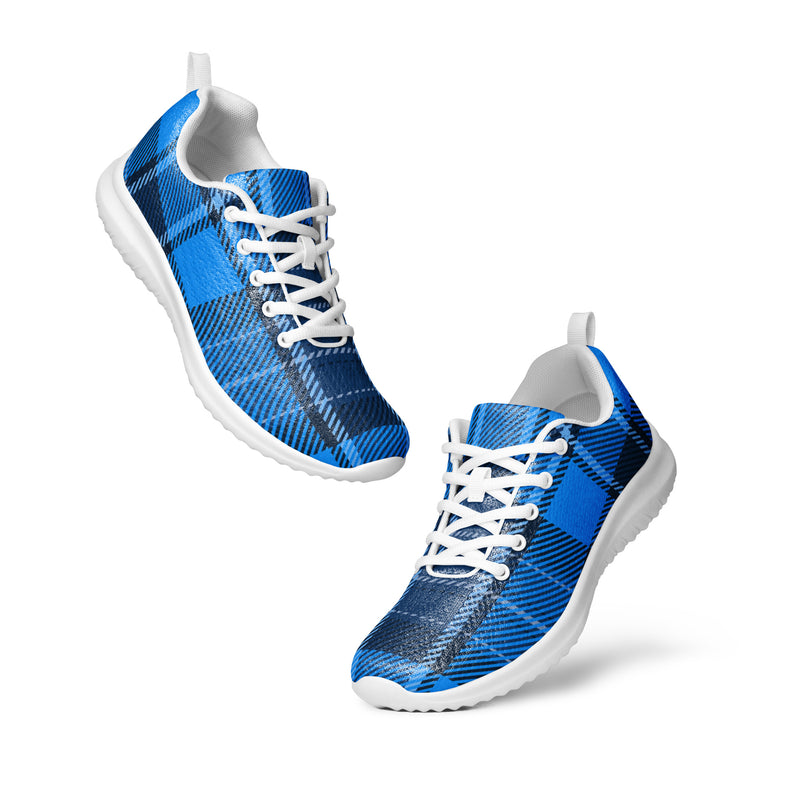 Royal Blue Plaid Athletic #50 - Top Down View | HA!LO Canvas Sneakers