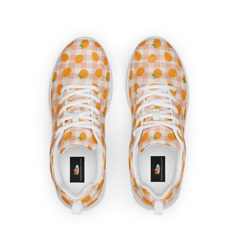 Orange Citrus Dot Athletic #61 - Back View | HA!LO Canvas Sneakers