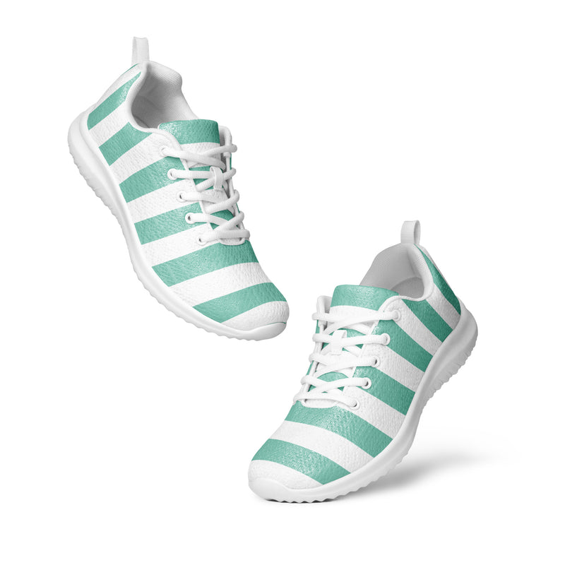 Mint Wide Stripe Athletic #72 - Top Down View | HA!LO Canvas Sneakers