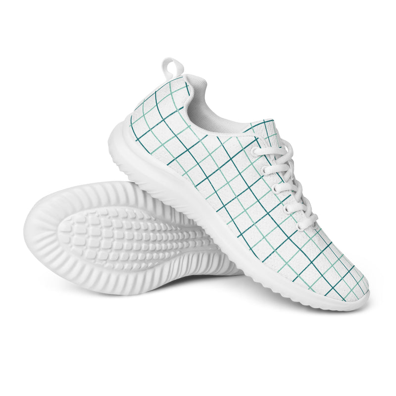 Mint Plaid Grid Athletic #73 - Canvas High Top Sneakers | HA!LO