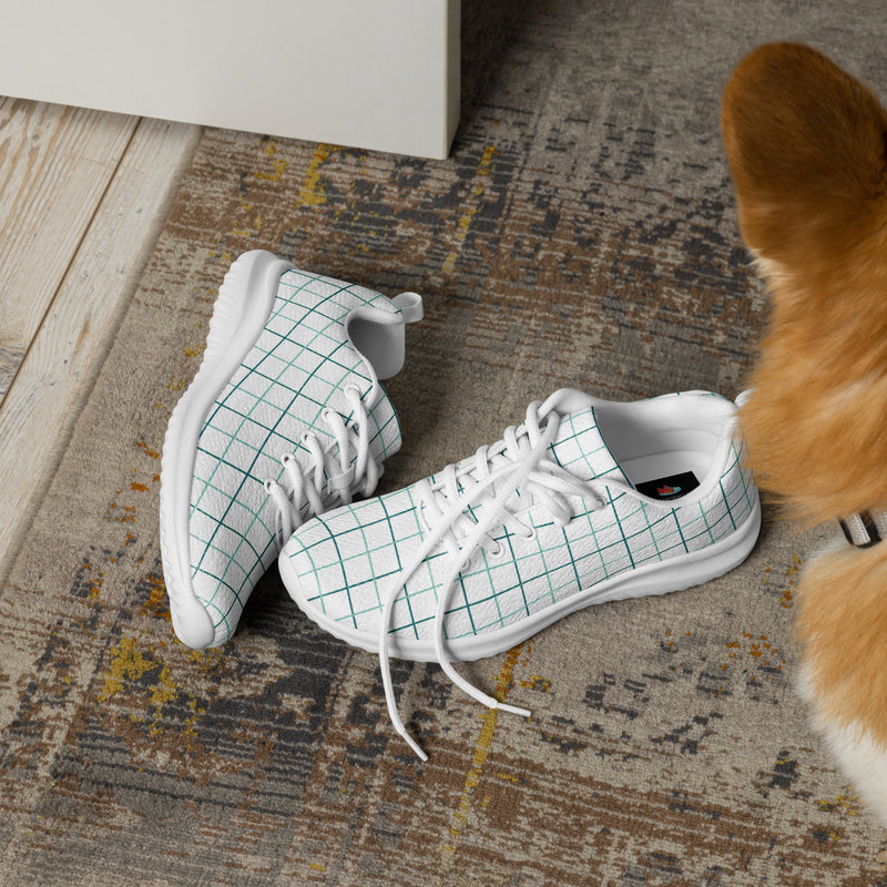 Mint Plaid Grid Athletic #73 - Opposite Side | HA!LO Canvas Sneakers