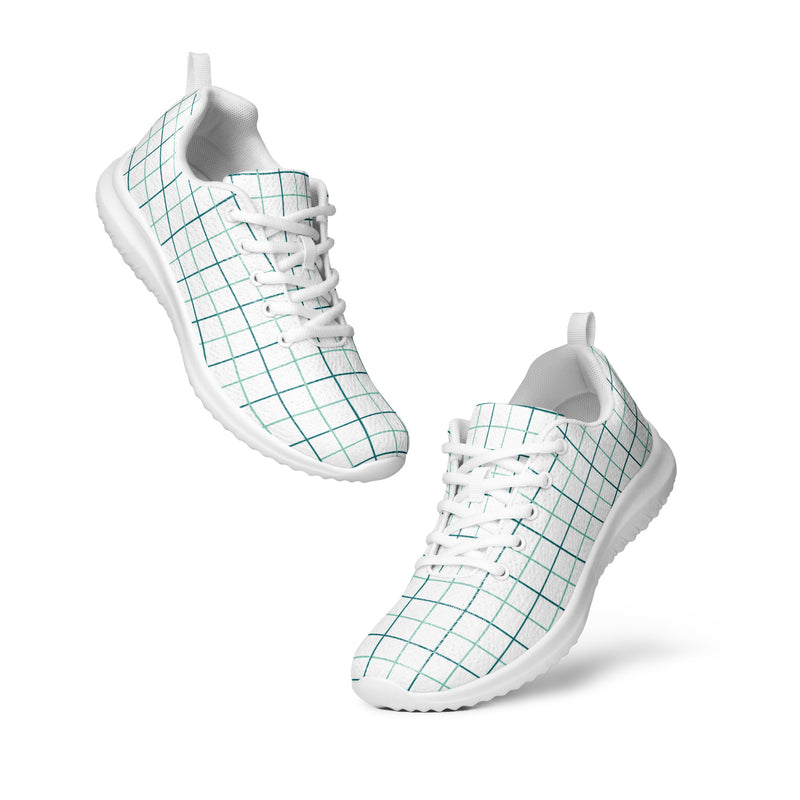 Mint Plaid Grid Athletic #73 - Top Down View | HA!LO Canvas Sneakers