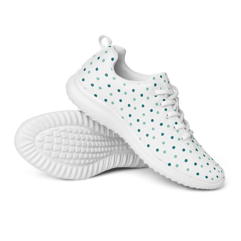 Teal Polka Large Athletic #75 - Canvas High Top Sneakers | HA!LO