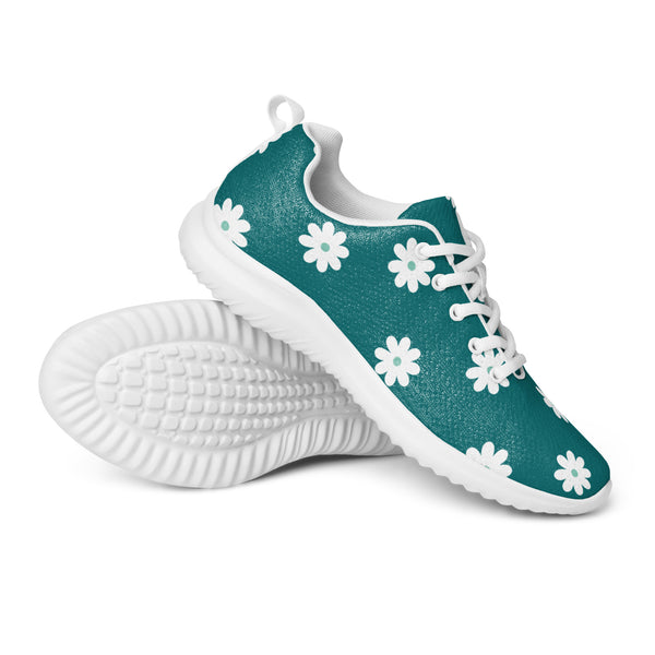 HA!LO White Teal Dot — Women's Canvas Athletic Sneaker