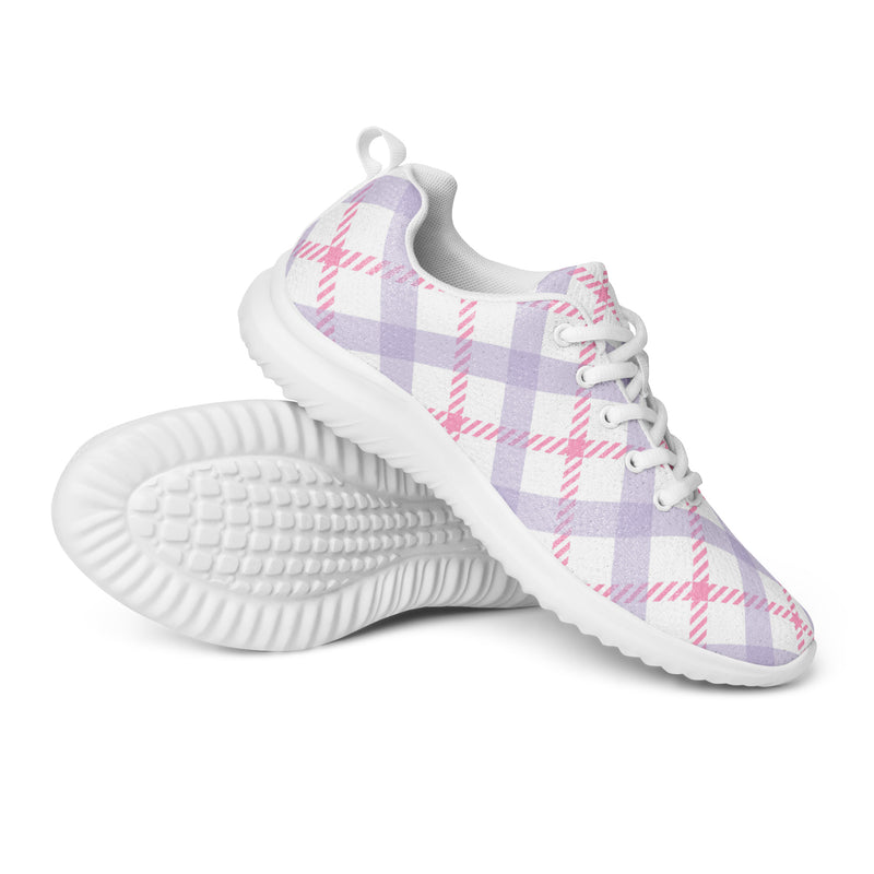 Lavender Gingham Athletic #78 - Canvas High Top Sneakers | HA!LO