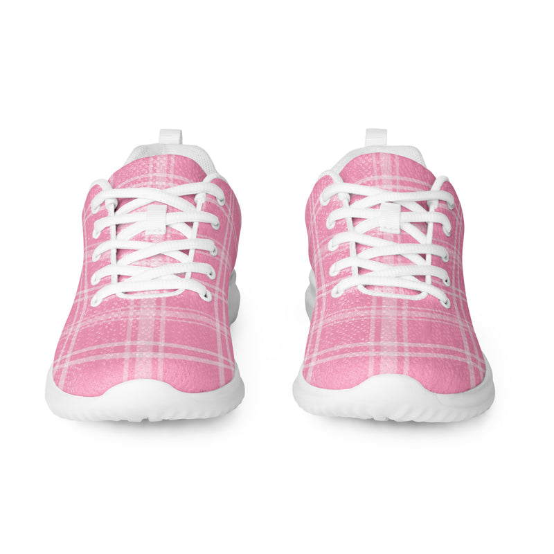 Pink Gingham Wide Athletic #79 - Front View | HA!LO Canvas Sneakers