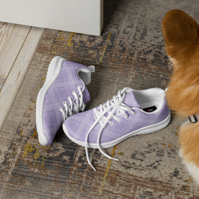 Lavender Plaid Soft Athletic #80 - Opposite Side | HA!LO Canvas Sneakers