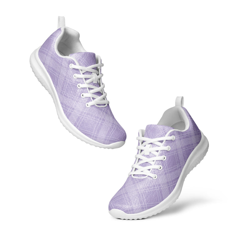 Lavender Plaid Soft Athletic #80 - Top Down View | HA!LO Canvas Sneakers