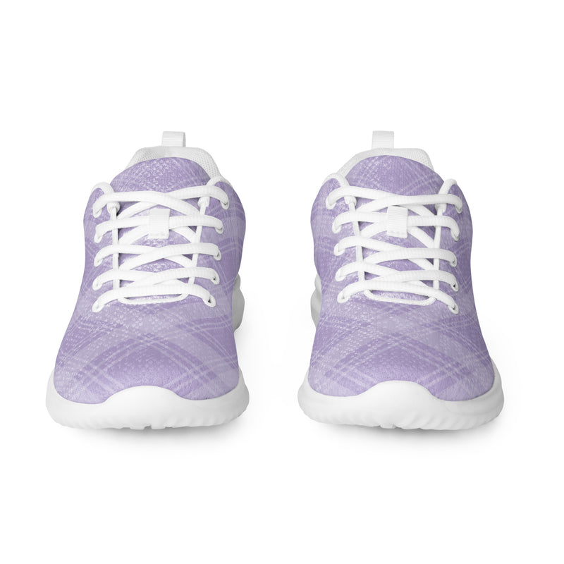 Lavender Plaid Soft Athletic #80 - Front View | HA!LO Canvas Sneakers