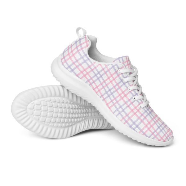 HA!LO Pink Plaid Soft — Women's Canvas Athletic Sneaker