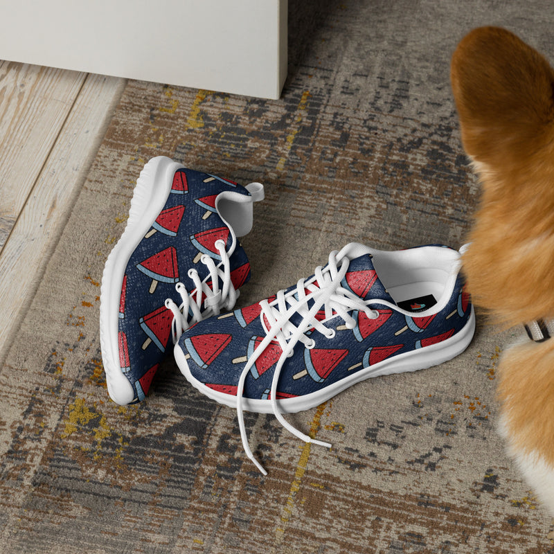 Navy Watermelon Flag Athletic #86 - Opposite Side | HA!LO Canvas Sneakers