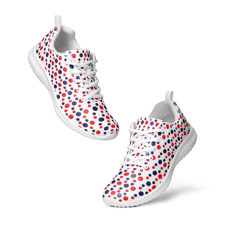Patriotic Dot Confetti Athletic #87 - Top Down View | HA!LO Canvas Sneakers