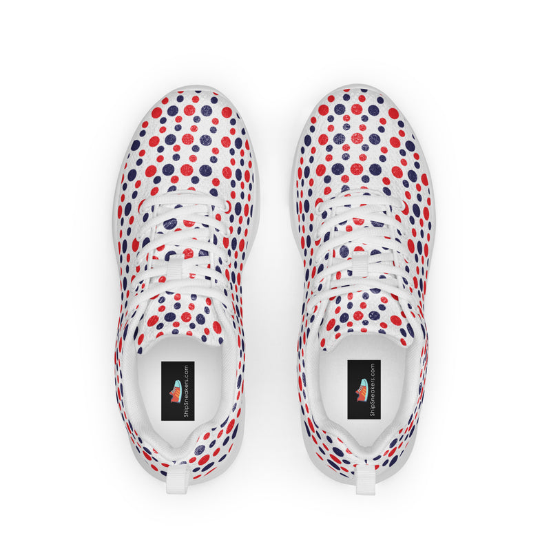 Patriotic Dot Confetti Athletic #87 - Back View | HA!LO Canvas Sneakers