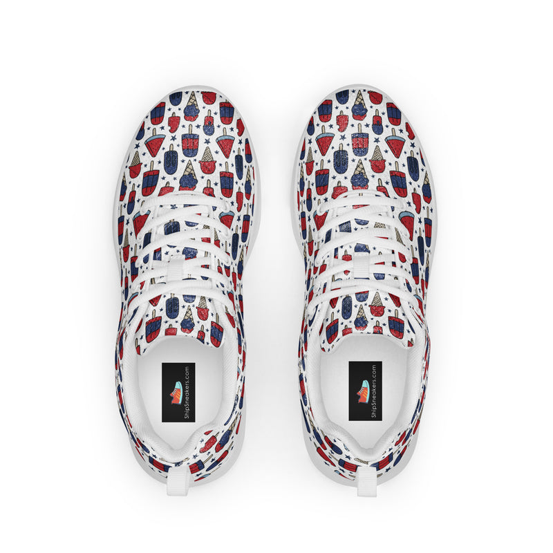 Red Cherry Dot Athletic #91 - Back View | HA!LO Canvas Sneakers