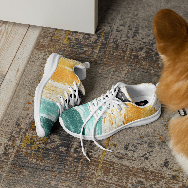 Watercolor Sunset Athletic #92 - Opposite Side | HA!LO Canvas Sneakers