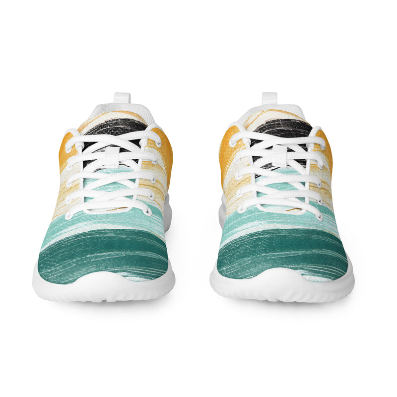 Watercolor Sunset Athletic #92 - Front View | HA!LO Canvas Sneakers