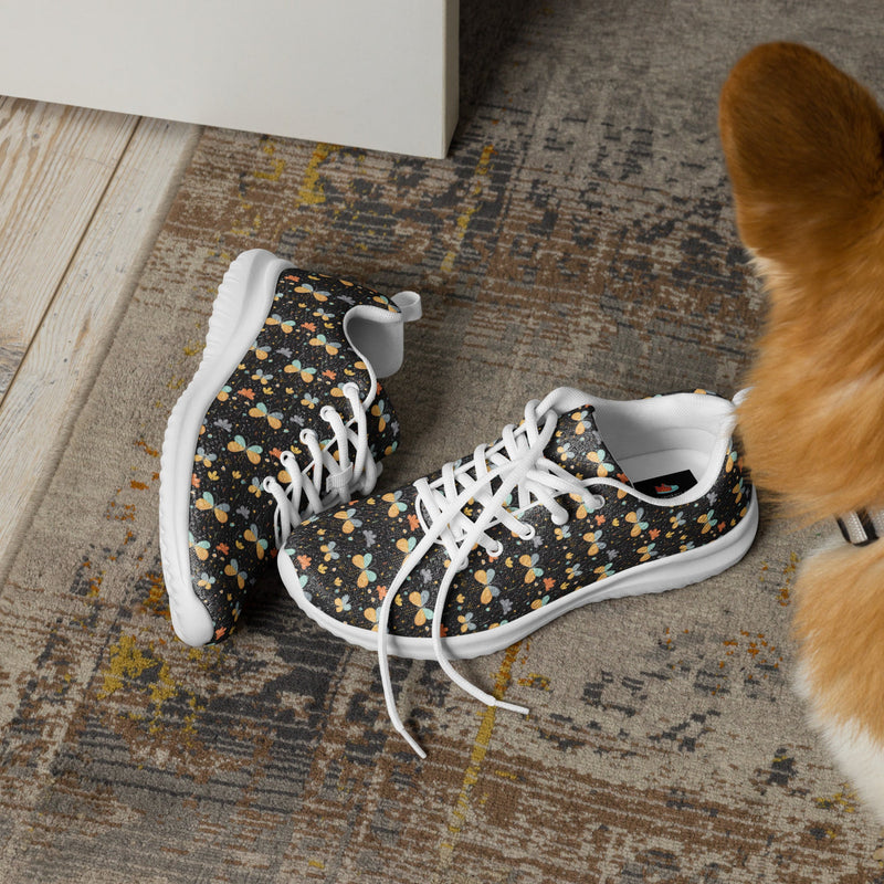 Black Gold Floral Athletic #97 - Opposite Side | HA!LO Canvas Sneakers
