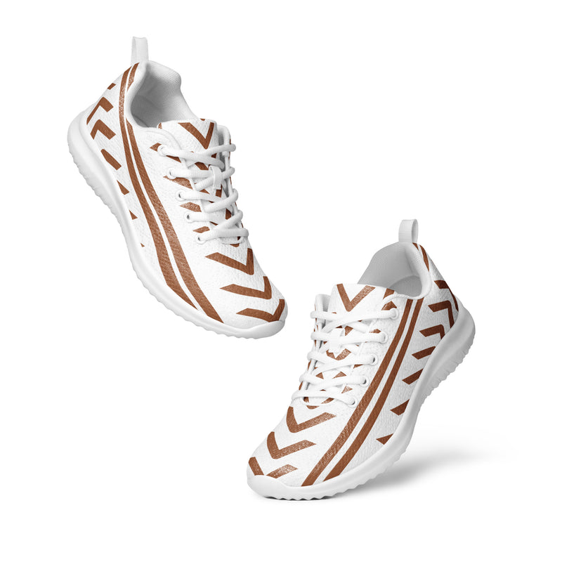 Brown Abstract Line Athletic #109 - Top Down View | HA!LO Canvas Sneakers