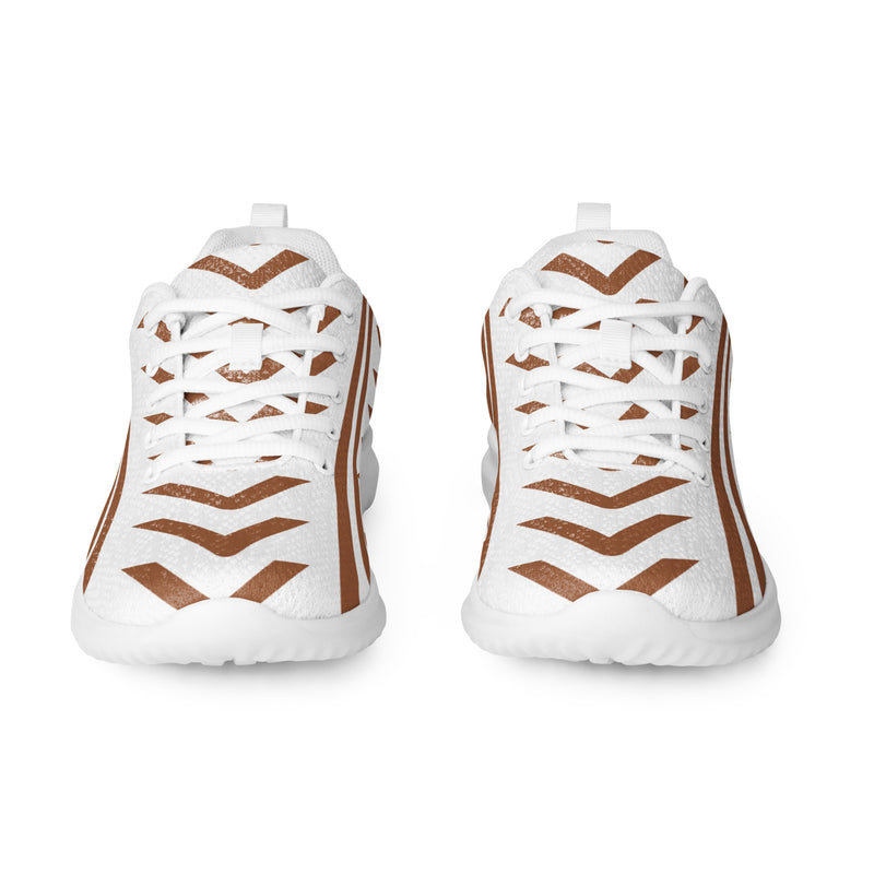 Brown Abstract Line Athletic #109 - Front View | HA!LO Canvas Sneakers