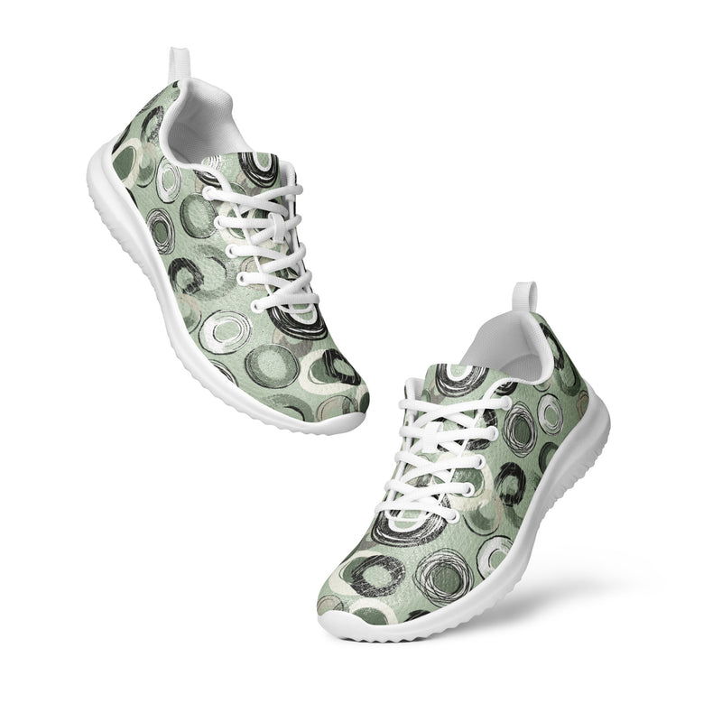 Green Swirl Circle Athletic #110 - Top Down View | HA!LO Canvas Sneakers