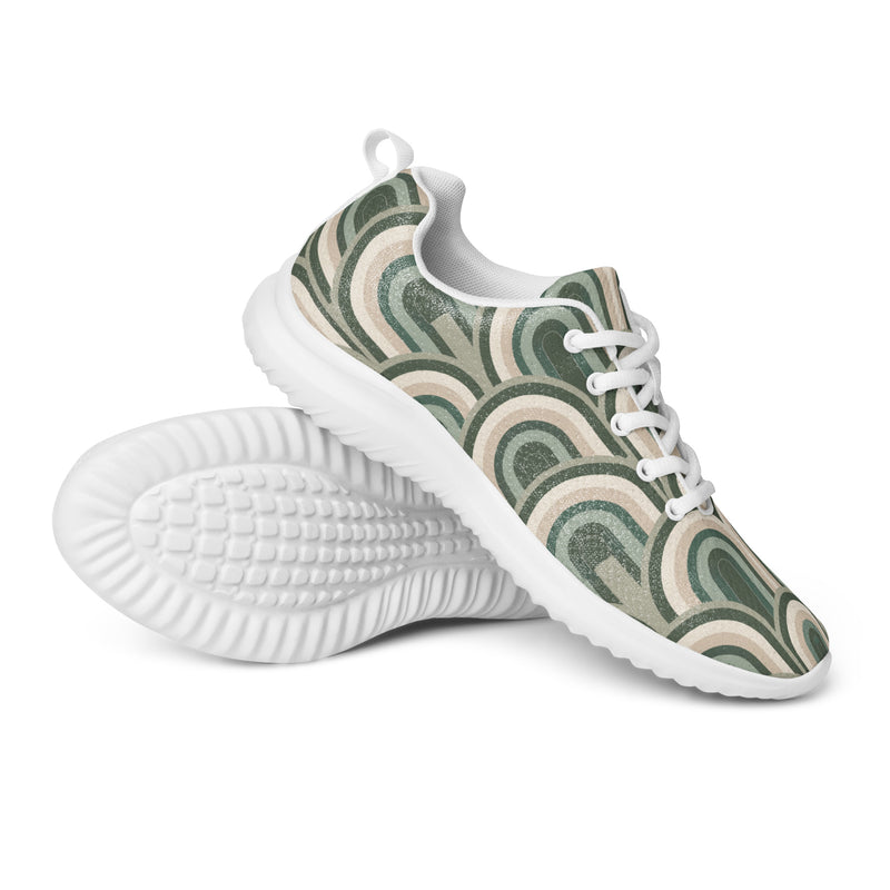 Green Wave Swirl Athletic #112 - Canvas High Top Sneakers | HA!LO