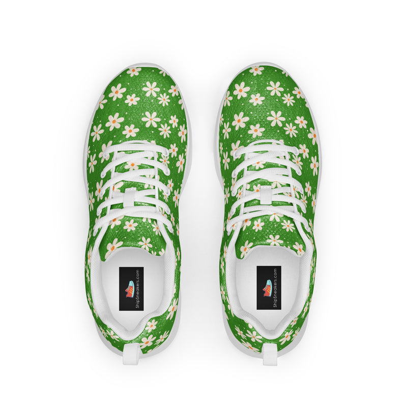 Green Daisy Athletic #145 - Back View | HA!LO Canvas Sneakers