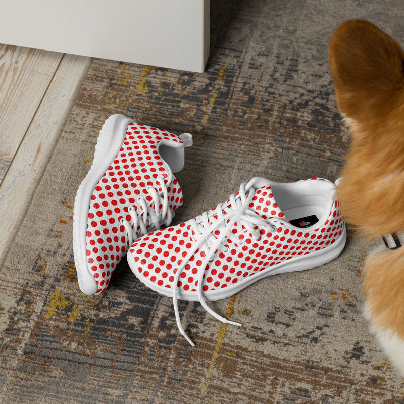 Red Dot Large Athletic #147 - Opposite Side | HA!LO Canvas Sneakers