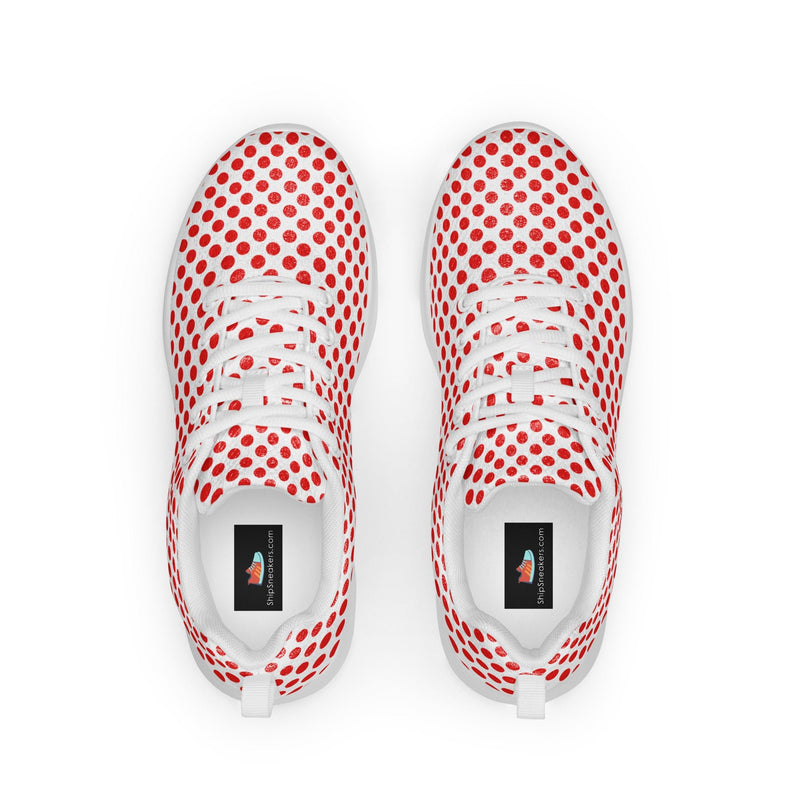 Red Dot Large Athletic #147 - Back View | HA!LO Canvas Sneakers