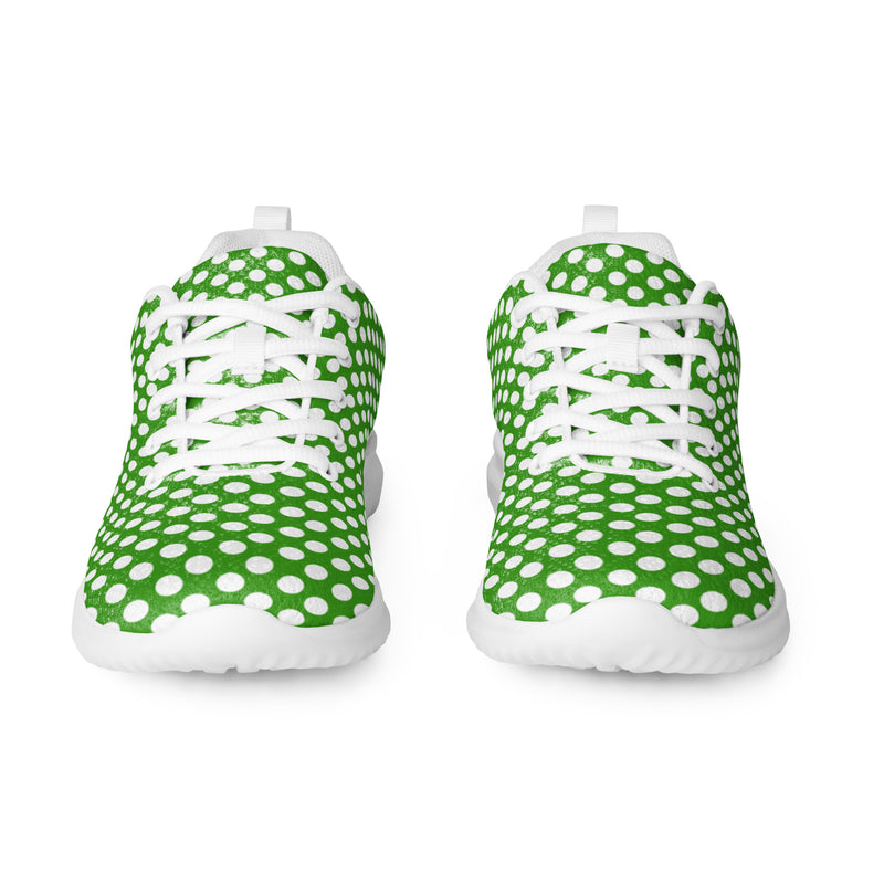 Green Dot Check Athletic #148 - Front View | HA!LO Canvas Sneakers