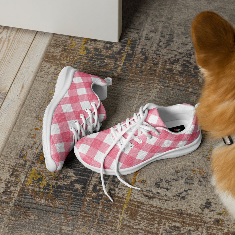 Pink Buffalo Check Athletic #152 - Opposite Side | HA!LO Canvas Sneakers