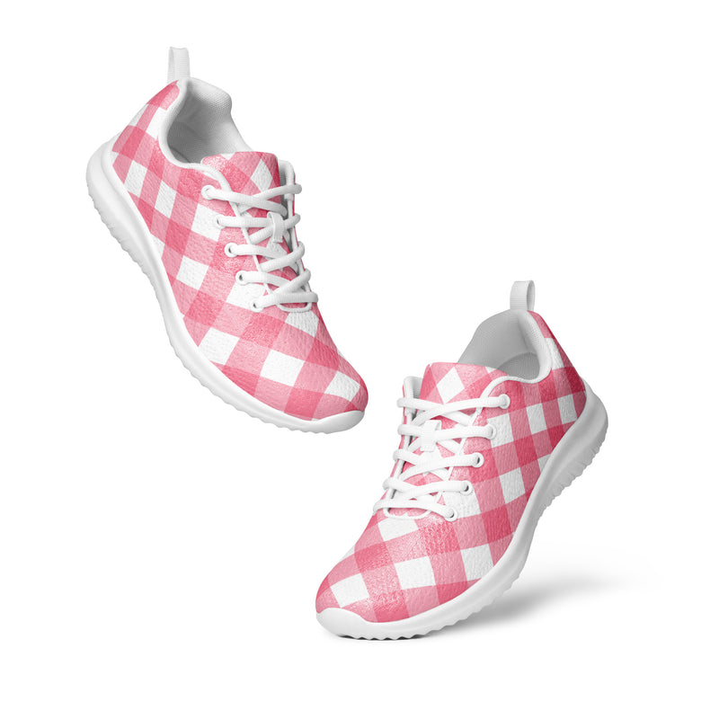 Pink Buffalo Check Athletic #152 - Top Down View | HA!LO Canvas Sneakers