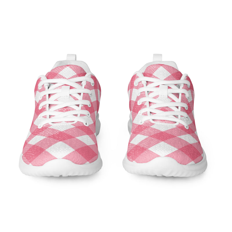 Pink Buffalo Check Athletic #152 - Front View | HA!LO Canvas Sneakers