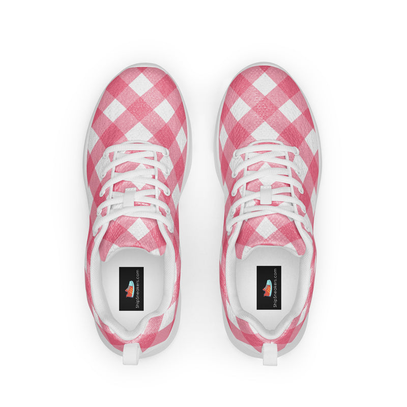 Pink Buffalo Check Athletic #152 - Back View | HA!LO Canvas Sneakers
