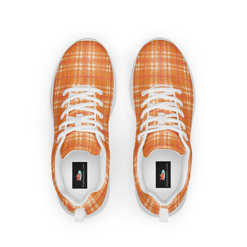 Tangerine Plaid Athletic #153 - Back View | HA!LO Canvas Sneakers