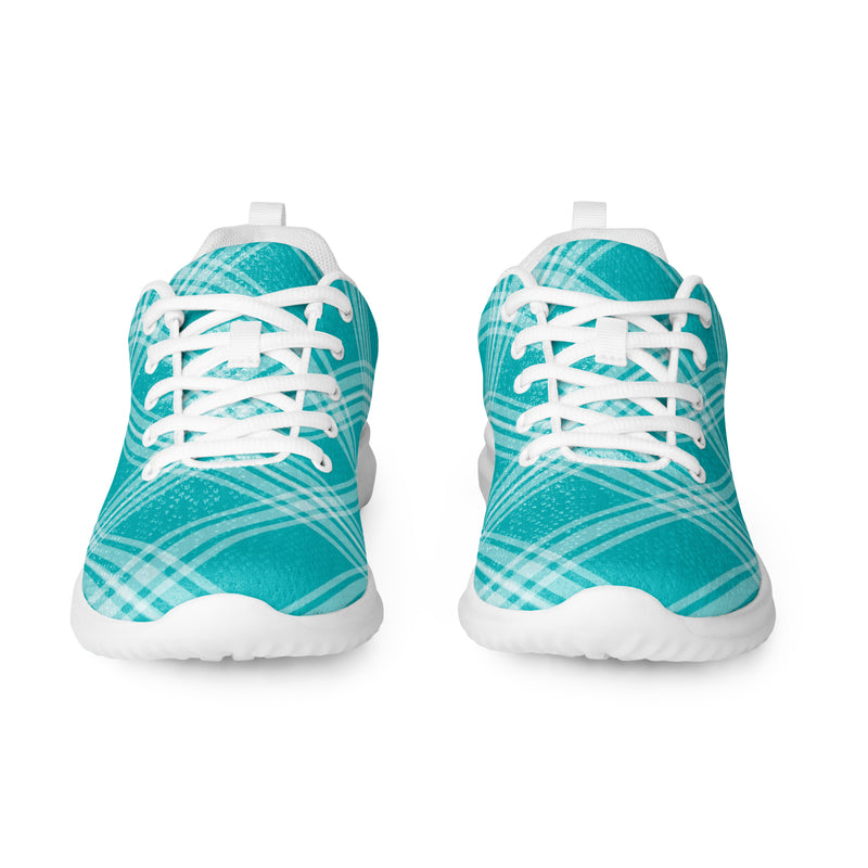 Turquoise Plaid Athletic #161 - Front View | HA!LO Canvas Sneakers