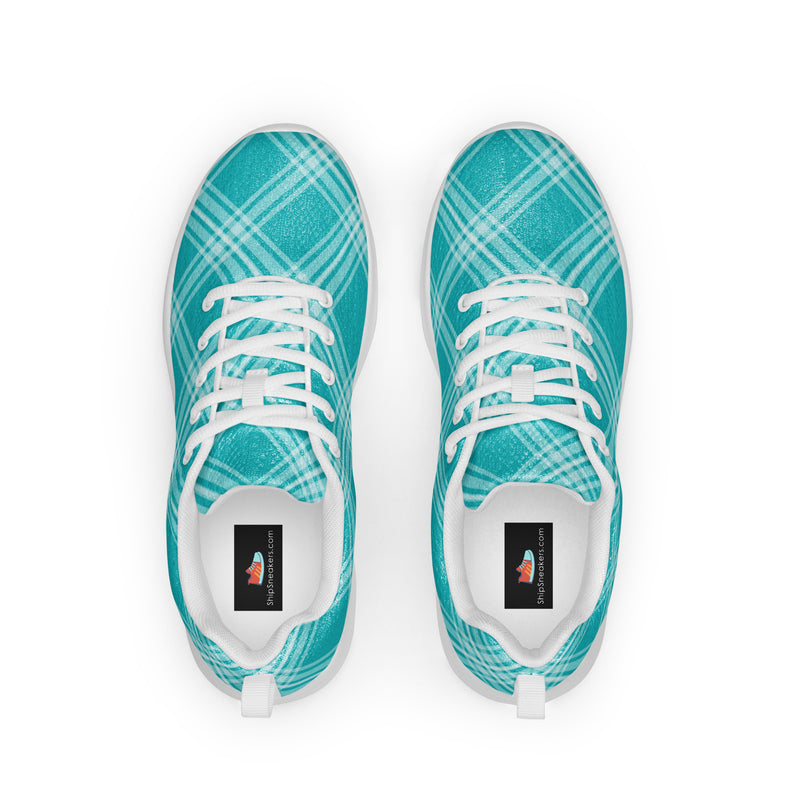 Turquoise Plaid Athletic #161 - Back View | HA!LO Canvas Sneakers