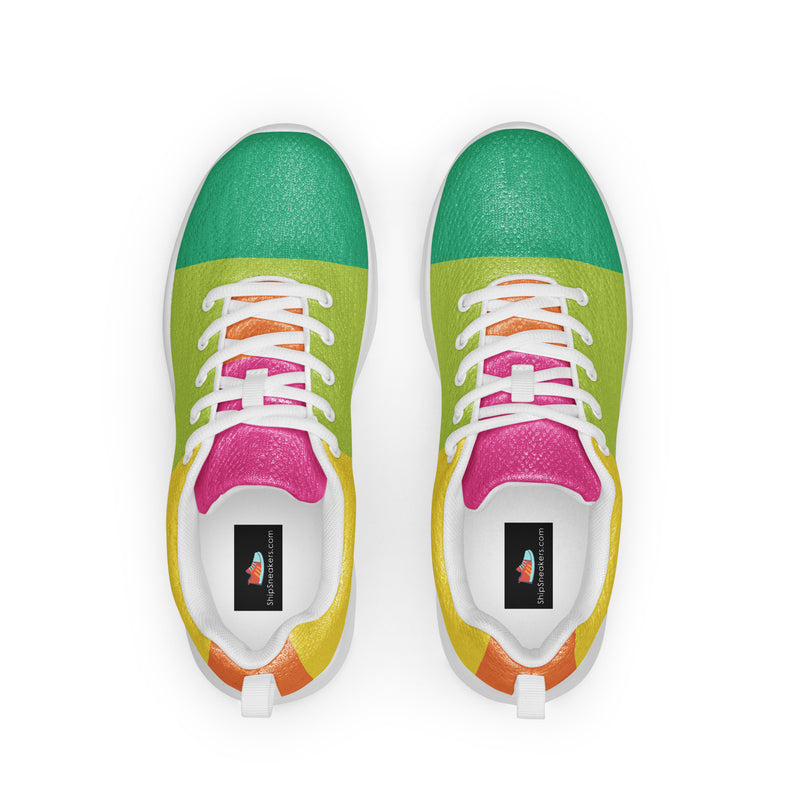Rainbow Gradient Athletic #177 - Back View | HA!LO Canvas Sneakers