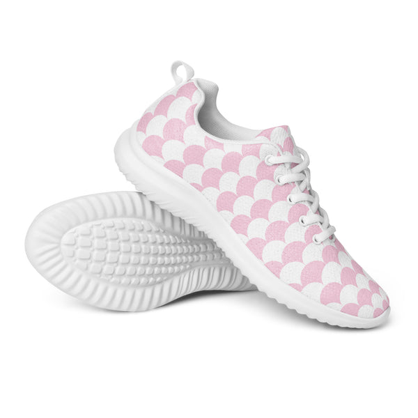 HA!LO Pink Check Wave — Women's Canvas Athletic Sneaker