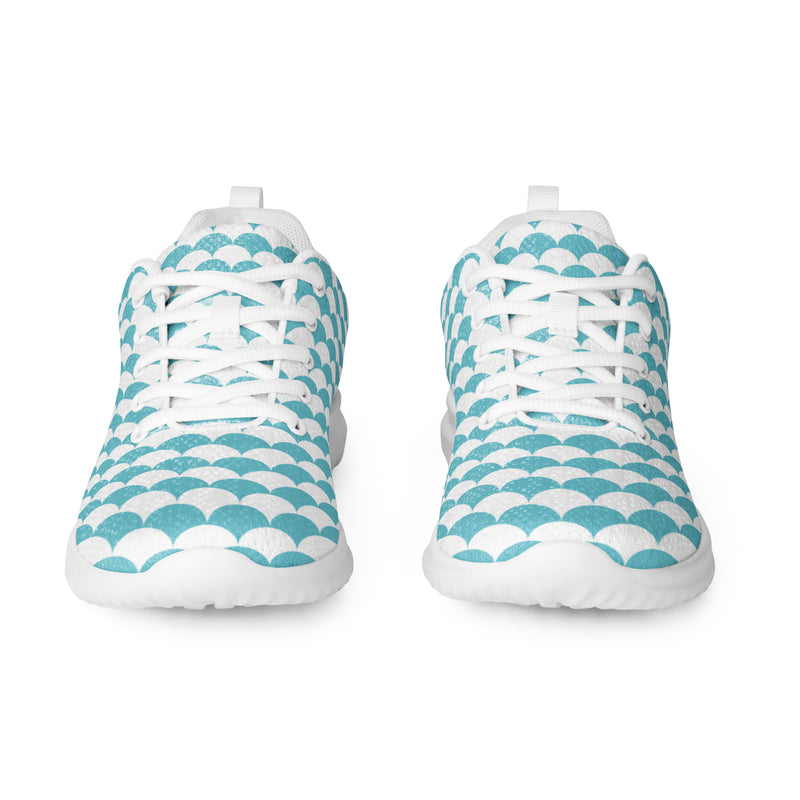 Aqua Checkerboard Athletic #183 - Front View | HA!LO Canvas Sneakers