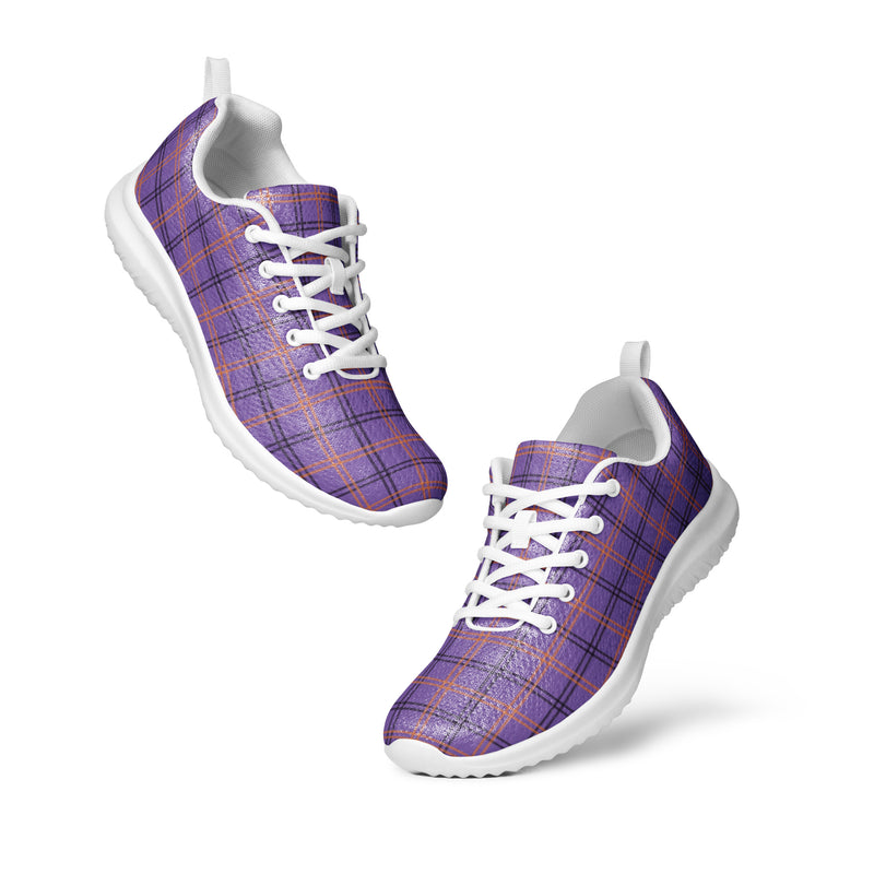 Bright Orange Plaid Athletic #191 - Top Down View | HA!LO Canvas Sneakers