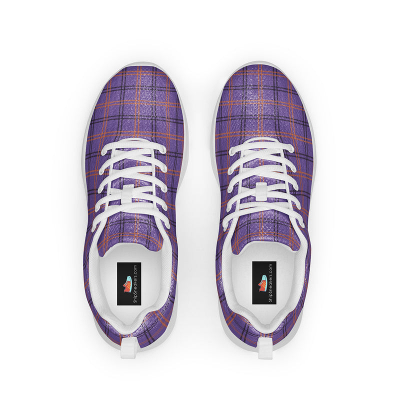 Bright Orange Plaid Athletic #191 - Back View | HA!LO Canvas Sneakers