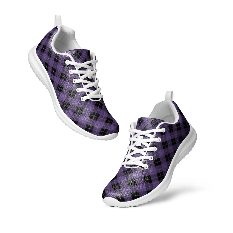 Navy Purple Plaid Athletic #192 - Top Down View | HA!LO Canvas Sneakers