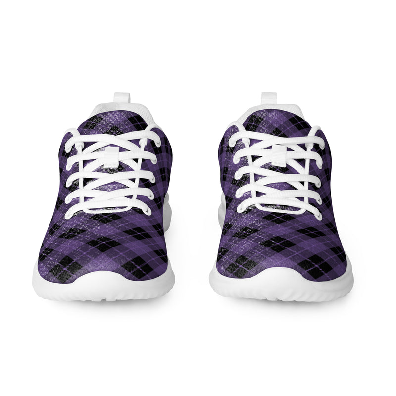 Navy Purple Plaid Athletic #192 - Back View | HA!LO Canvas Sneakers