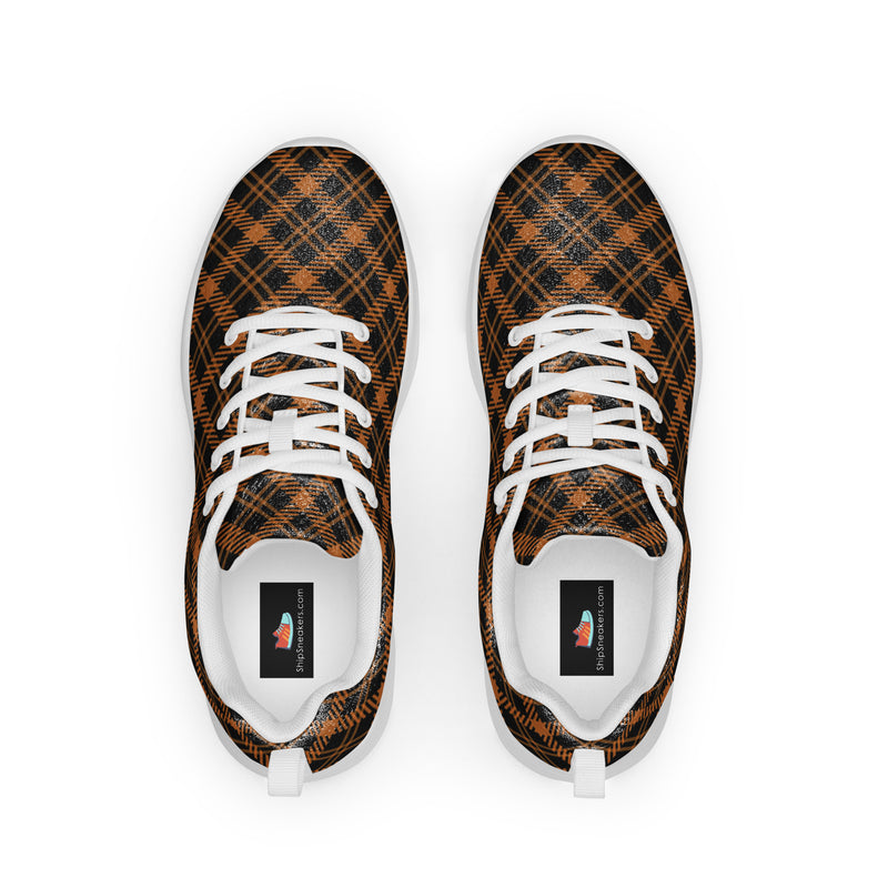 Brown Plaid Athletic #199 - Back View | HA!LO Canvas Sneakers