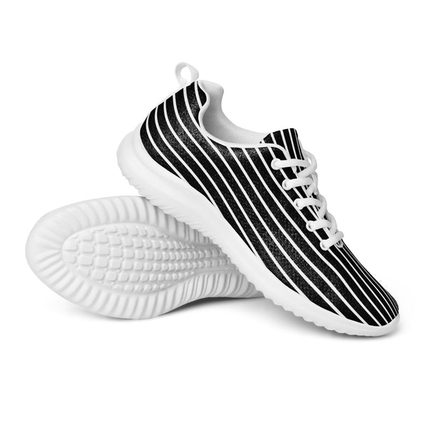 HA!LO Black Vertical Stripe — Women's Canvas Athletic Sneaker