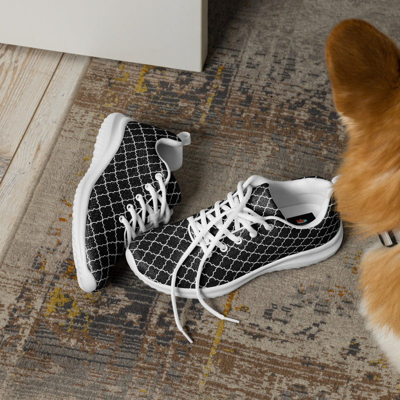 Black Diamond Lattice Athletic #209 - Opposite Side | HA!LO Canvas Sneakers